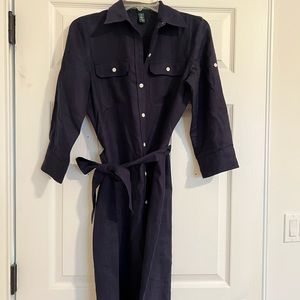 Ralph Lauren Navy Linen Dress